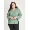 blusa cuello camisero borgoña