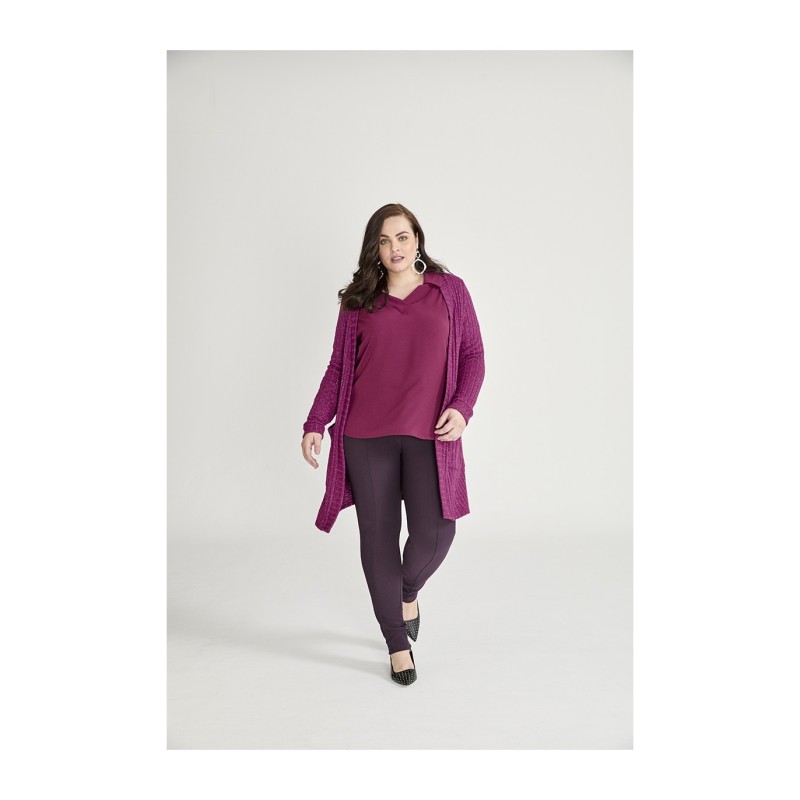 blusa cuello camisero borgoña