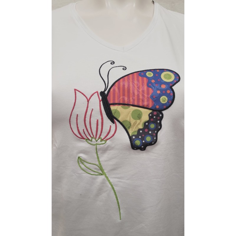 camiseta mariposas blanca