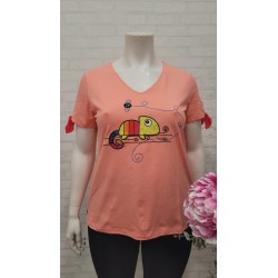camiseta camaleón coral
