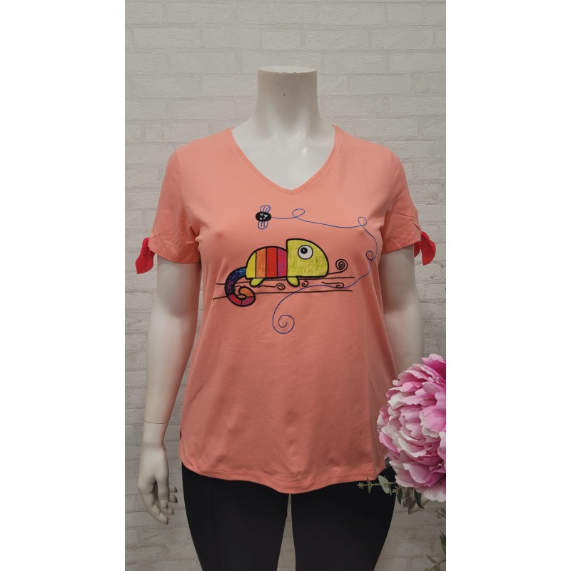 camiseta camaleón coral