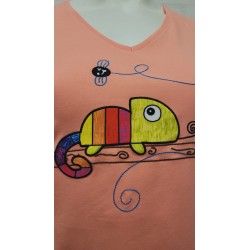 camiseta camaleón coral