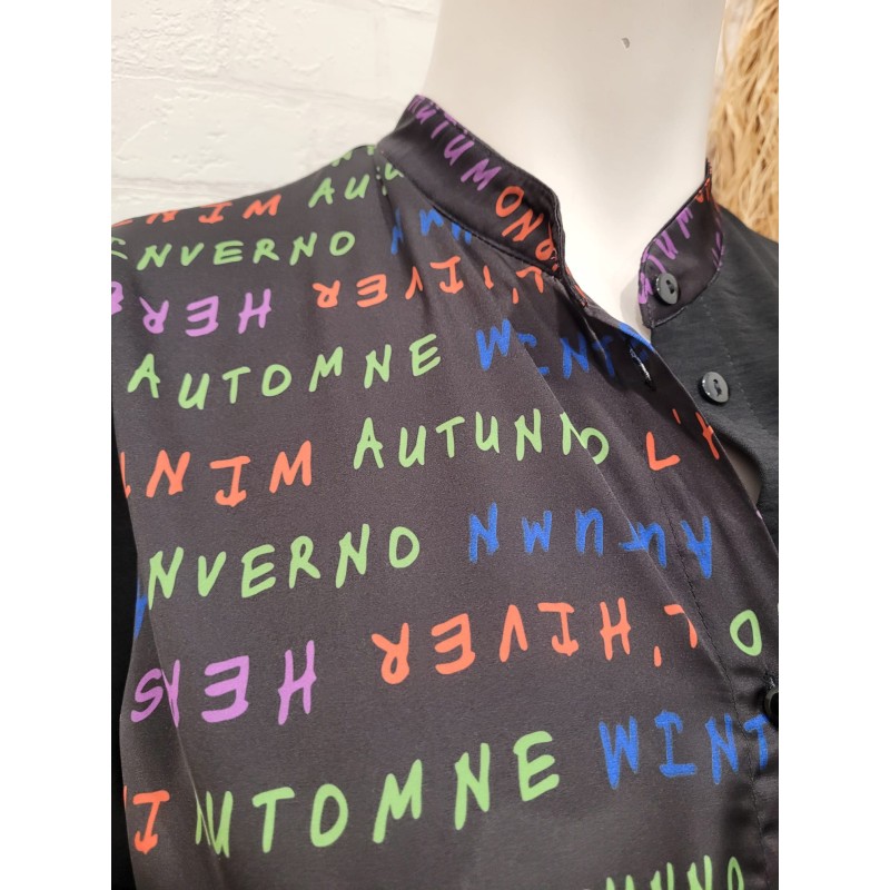 blusa letras multicolores