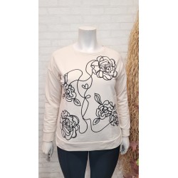 sudadera fashion flower crudo