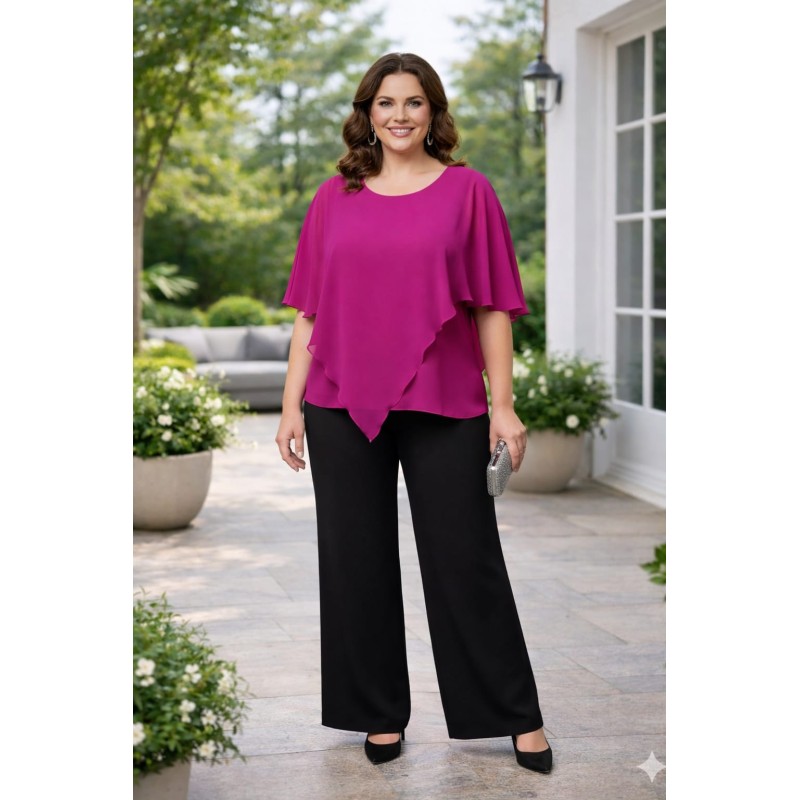 blusa capas magenta