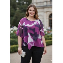 blusa capas morada estampada