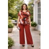 blusa capas ocre estampada