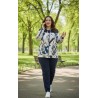 sudadera cremallera azul estampada