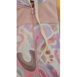 sudadera cremallera rosa estampada