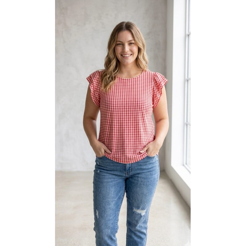 Blusa vichy fresa