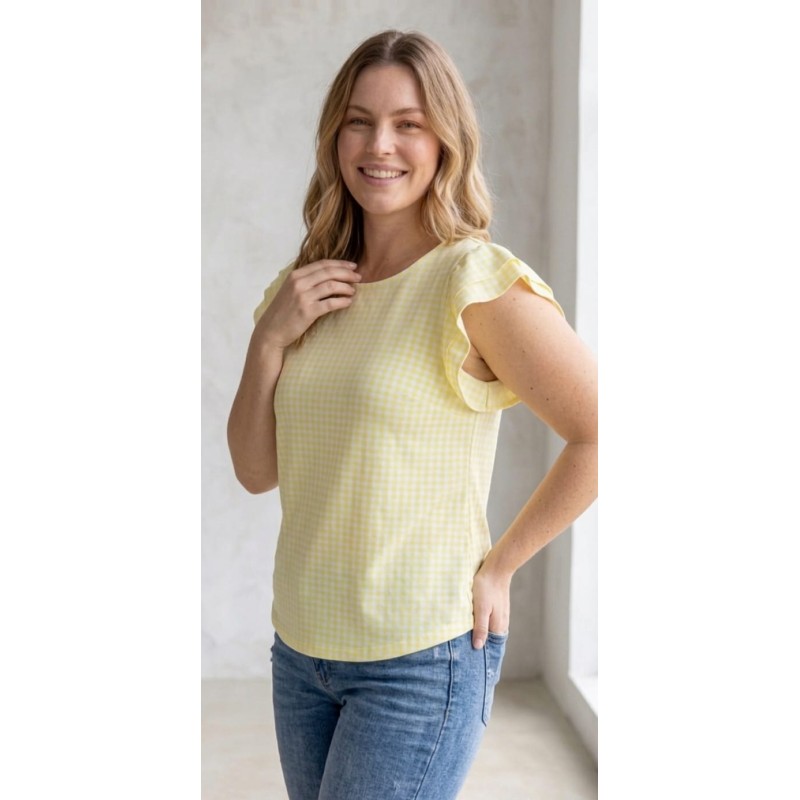 blusa vichy limón
