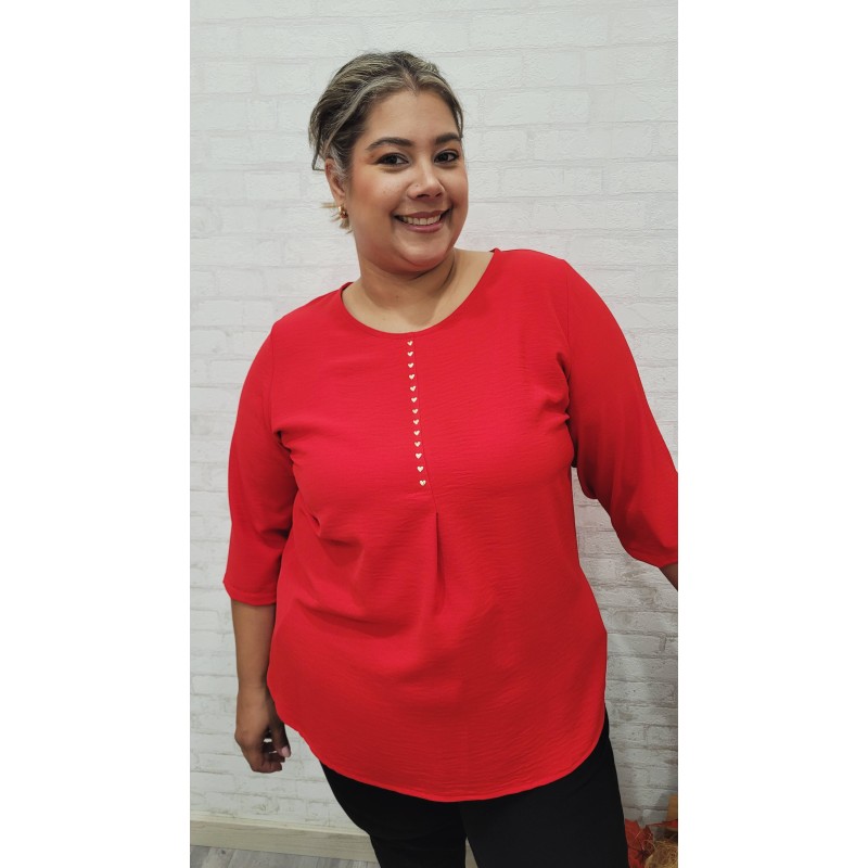 blusa cuore roja