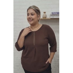blusa cuore marrón